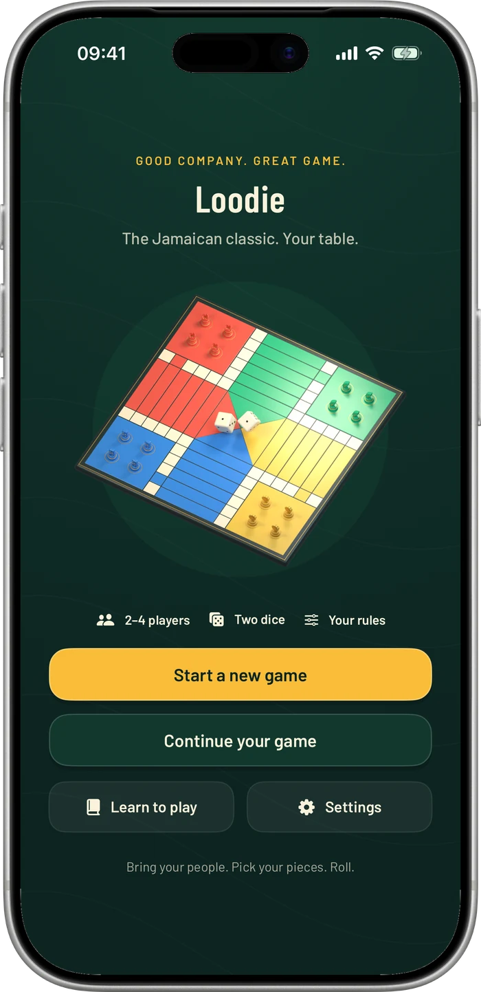 Loodie home screen with Play and Learn to play